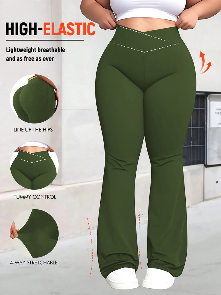 Ladies high-waisted shaping bootcut leggings with tummy control and 4-way stretch Mune Fashion