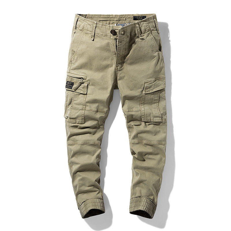 Herren Cargo-Joggerhose mit Knieabnähern elastischem Bund und Mehrfachtaschen Mune Fashion