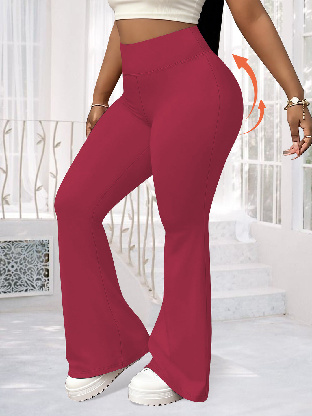 Women's Flare Leggings with High Waist, Butter Soft Stretch and Shaping Hip Seam Mune Fashion