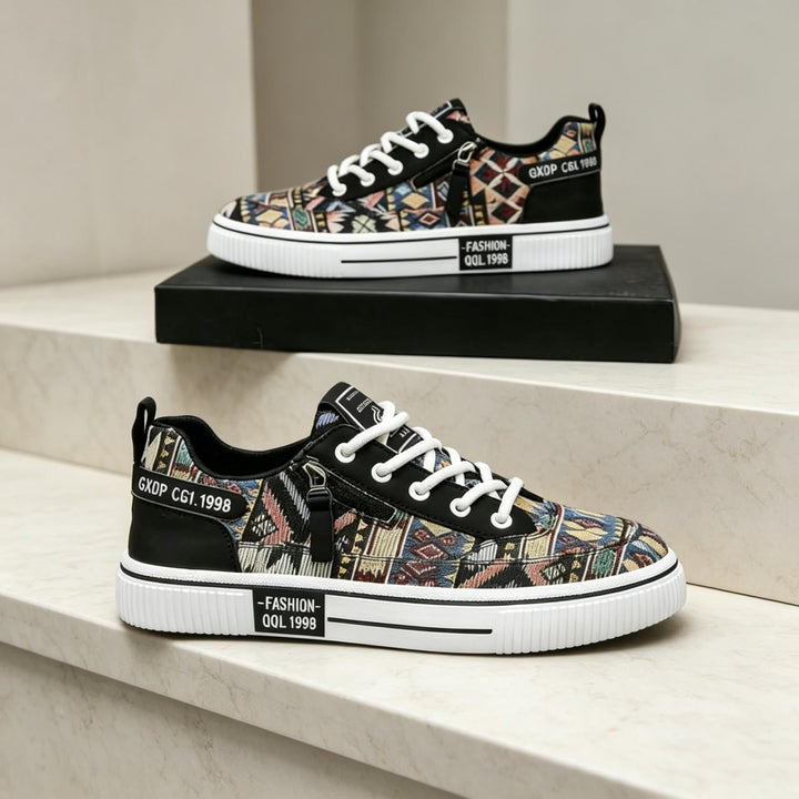Unisex leisure sneakers with fashionable ethnic pattern Mune Fashion