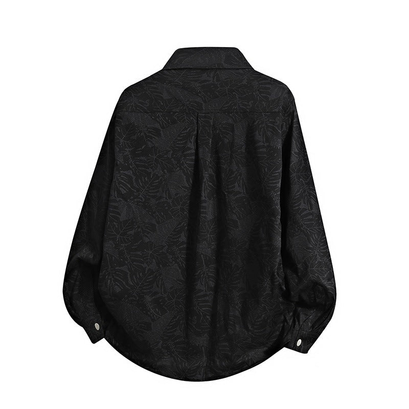 Men's Lightweight Overshirt Jacket with Botanical Allover Print, Snap Button Front & Chest Pocket Mune Fashion