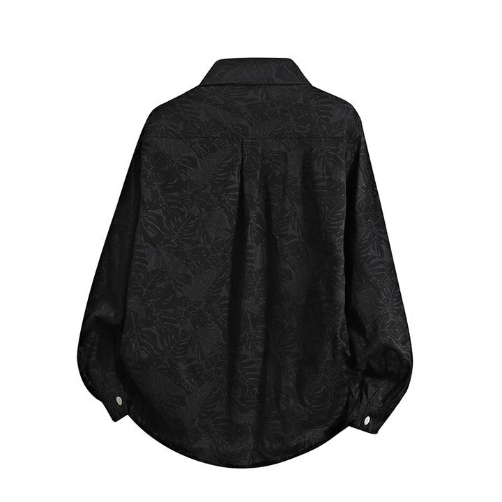 Men's Lightweight Overshirt Jacket with Botanical Allover Print, Snap Button Front & Chest Pocket Mune Fashion
