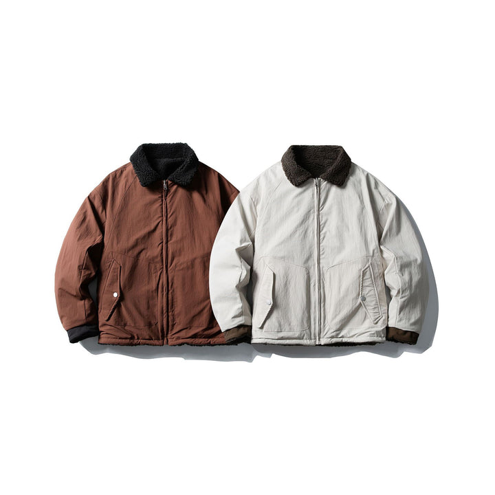 Men's short-cut insulated blouson with sherpa collar and flap pockets Mune Fashion
