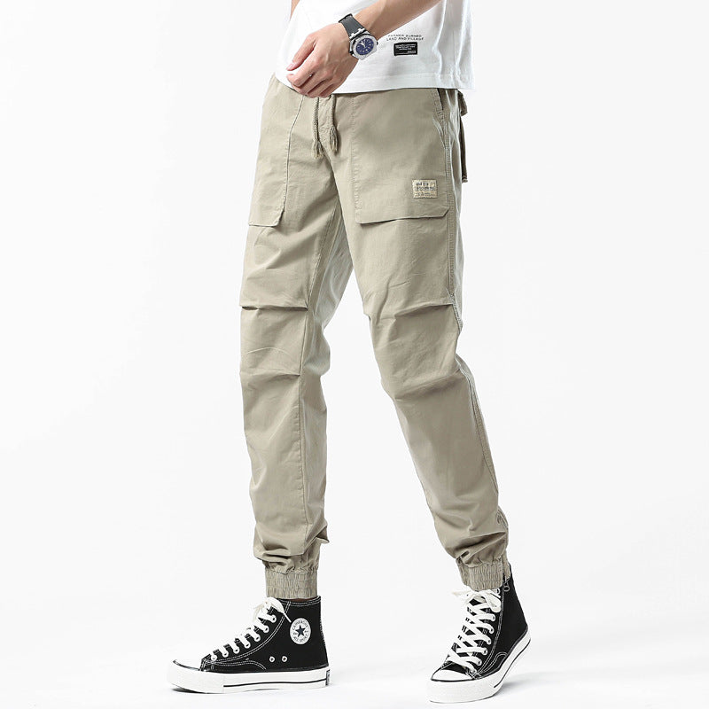 Men's Utility Jogger Pants in Tapered Cut with large flap pockets and elastic ankle closure Drune