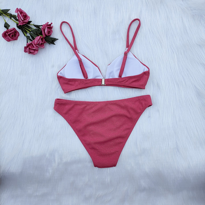 Ladies triangle bikini set with adjustable straps Mune Fashion