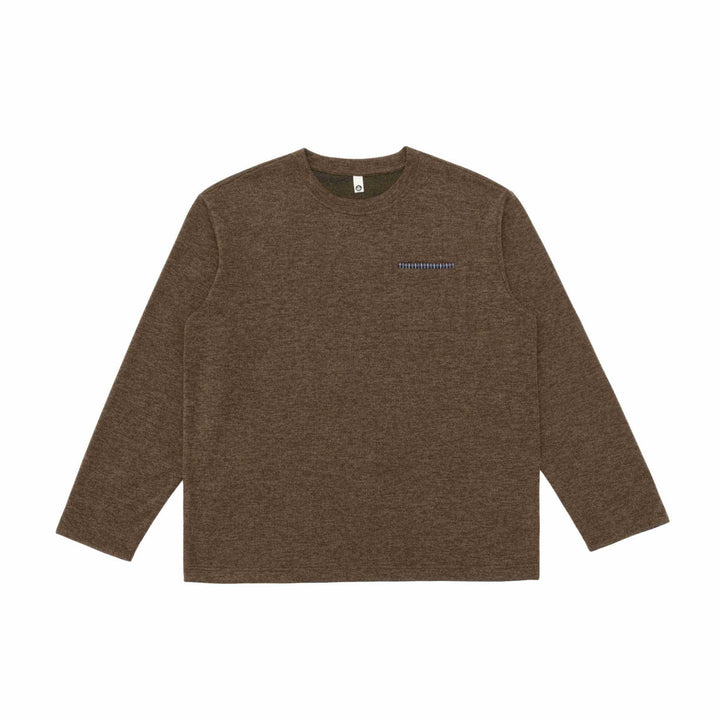 Unisex Oversize-Longsleeve shirt with round neck and decorative chest piped Mune Fashion