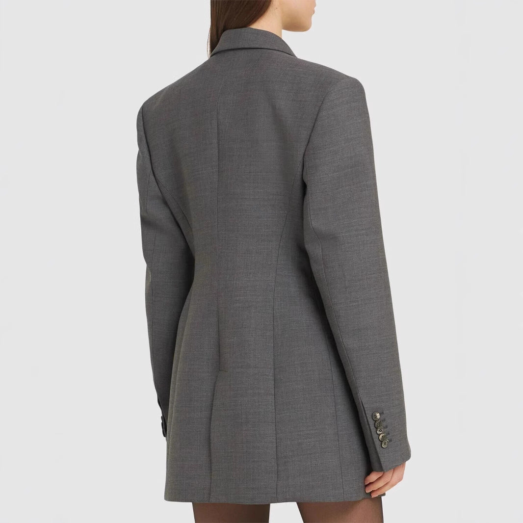 Ladies Oversize Blazer with long silhouette and distinctive shoulder section Mune Fashion