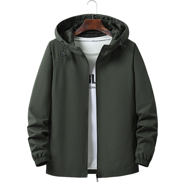 Men's Lightweight Functional Jacket with Adjustable Hood Collar Mune Fashion