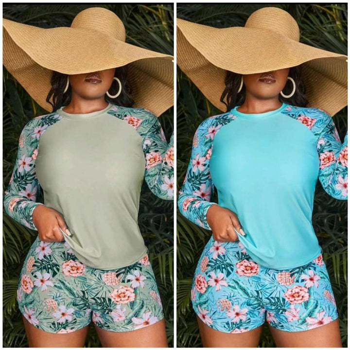 Women's UV Protection Swim Top and Shorts Set Mune Fashion