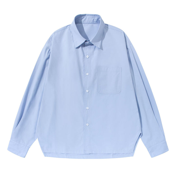 Women's Oversize Boxy Shirt Blouse made of lightweight cotton blend with chest pocket Mune Fashion