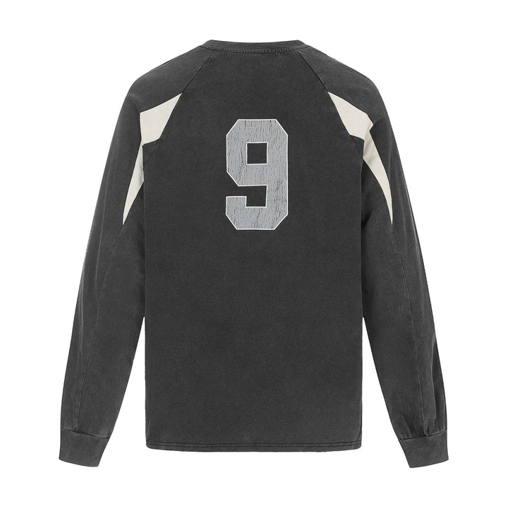 Men's retro sweatshirt in vintage sportswear look with raglan sleeves and number print Mune Fashion