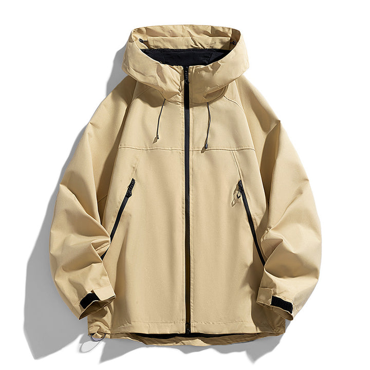 Men's Technical Hooded Utility Jacket with Contrast Panels and Water-Repellent Membrane Mune Fashion