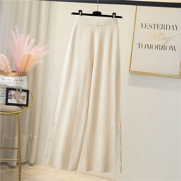 Women's Elegant and Comfortable Ribbed Knit Pants Mune Fashion