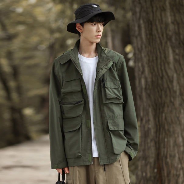 Men's lightweight multifunctional field jacket with numerous utility pockets and ventilation details Mune Fashion