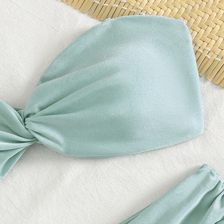Women's bandeau bikini with fashionable knot design and figure-shaping bottom Mune Fashion