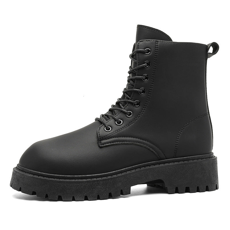 Women's Platform Combat Boots with Sturdy Tread Sole and Pull Tab Mune Fashion
