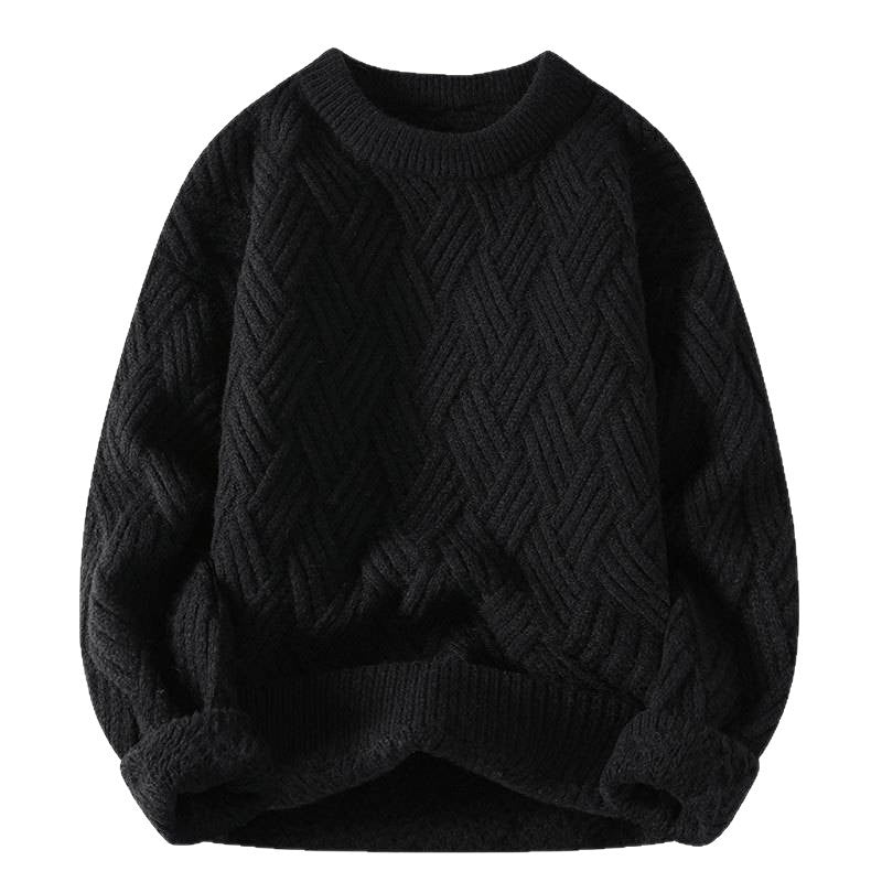 Women’s chunky knit oversized sweater with cable pattern and elastic ribbed hem Mune Fashion