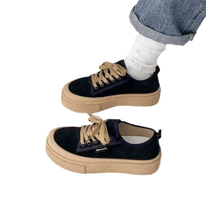 Women's Platform Sneakers with luxurious suede upper material and trendy lace-up design Mune Fashion