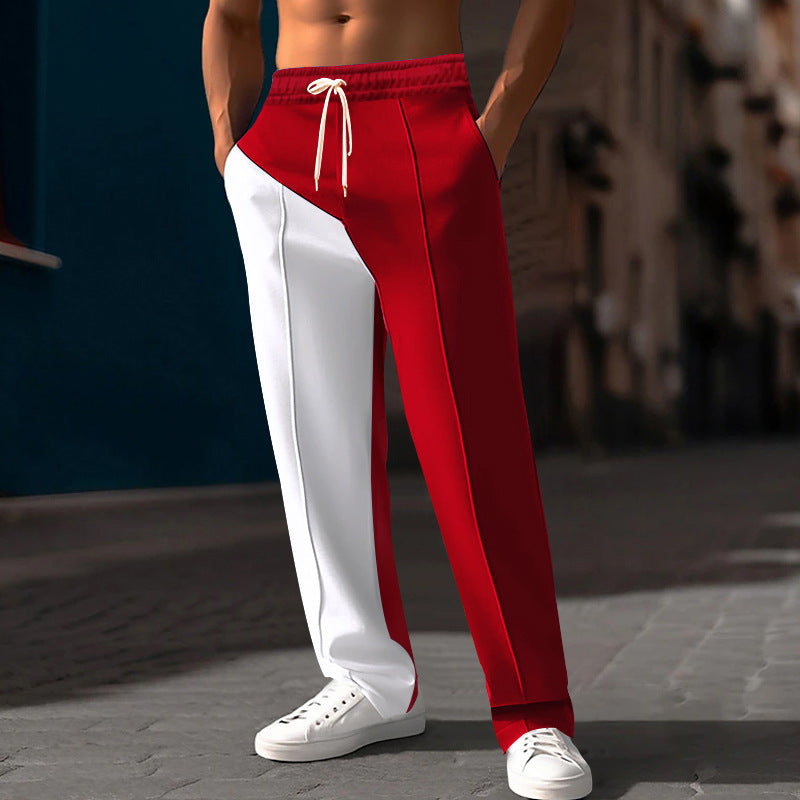 Men's casual jogging pants with asymmetric cut and elastic waistband Mune Fashion
