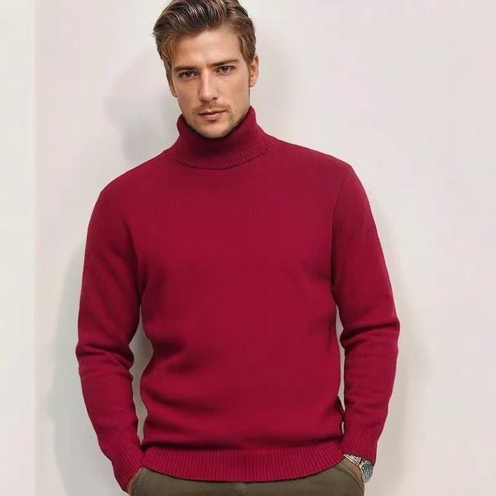 Men's fine knit turtleneck sweater with a slim silhouette and ribbed cuffs Mune Fashion