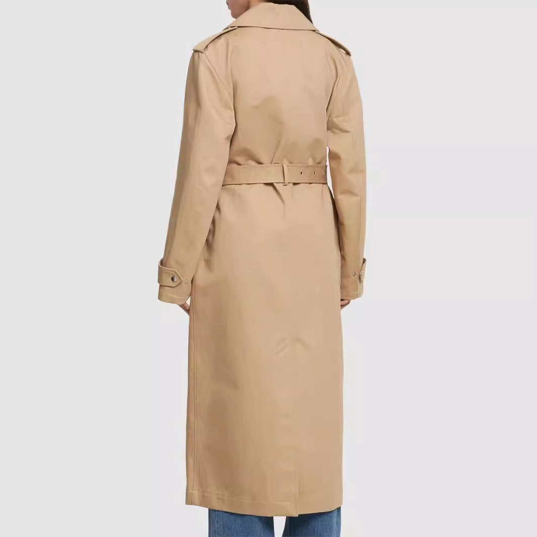 Women's floor-length oversized trench coat with zipper and wide shawl collar Mune Fashion