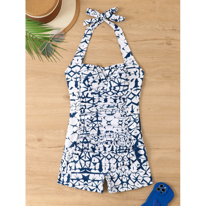 Women's One-Piece Swimsuit with Trendy Gather and Sporty Design Mune Fashion