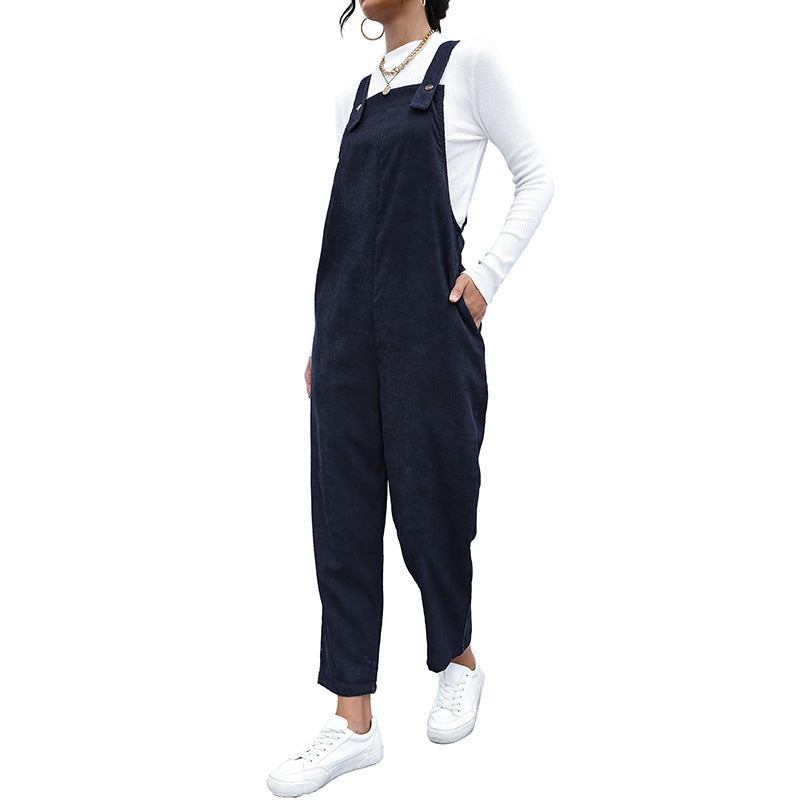 Women Casual Jumpsuit with High Collar Mune Fashion