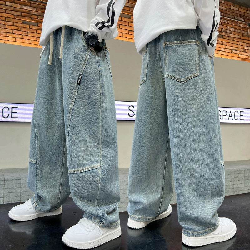Men's Casual Utility Jeans with Wide Leg Mune Fashion