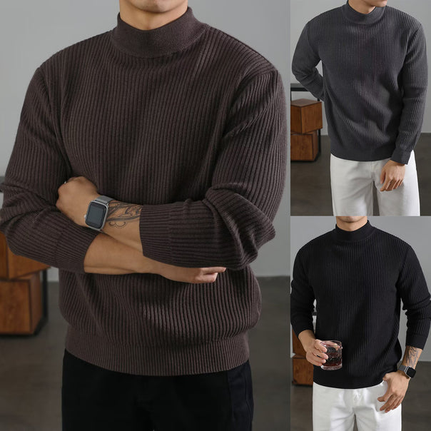 Men's Stylish Turtleneck Sweater from Rib Knit Mune Fashion