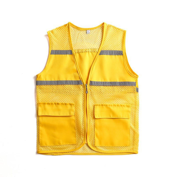 Unisex Visible Utility Vest with Breathable Mesh, Reflective Straps and Generous Front Pockets Mune Fashion