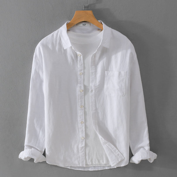 Men's overshirt made from cotton blend with chest pocket and loose fit Mune Fashion