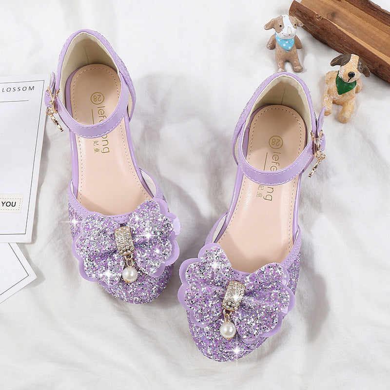 Girl Ballerina Shoes with Sparkling Floral Motif Mune Fashion