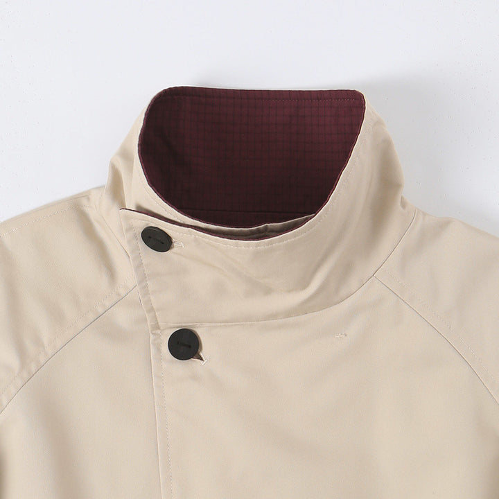 Women's short jacket with high stand-up collar and asymmetrical button placket Mune Fashion