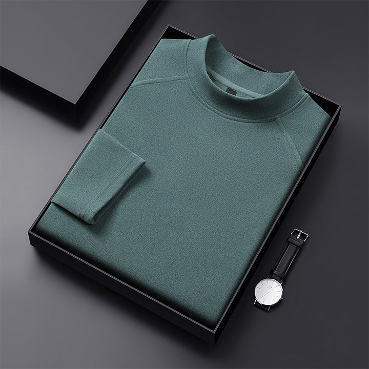 Men's Premium Mockneck Sweater made of fine wool blend with raglan sleeves Mune Fashion