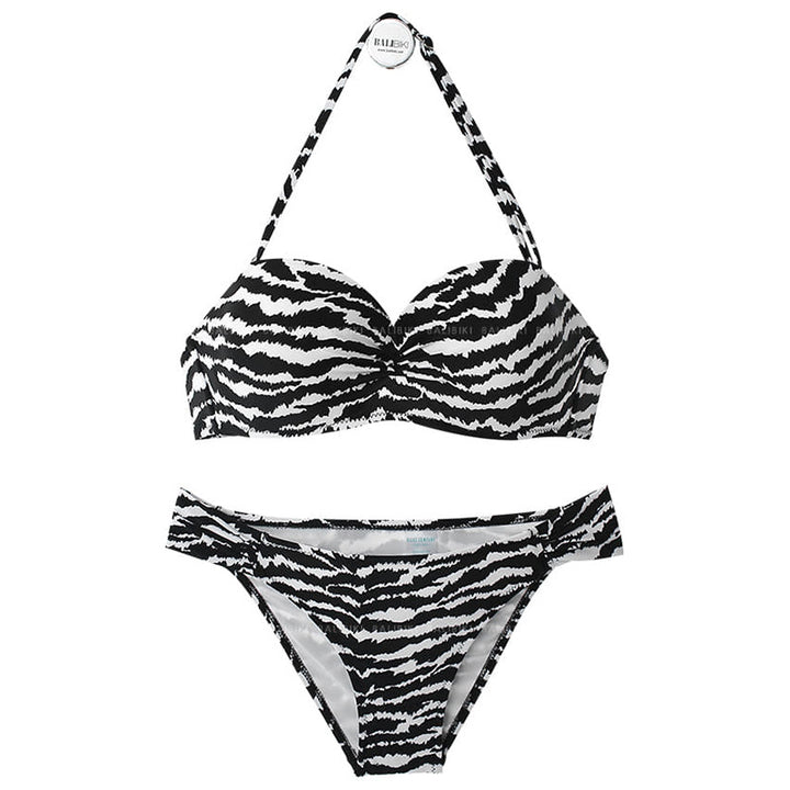 Women's bikini set with stylish zebra print and padded top Mune Fashion