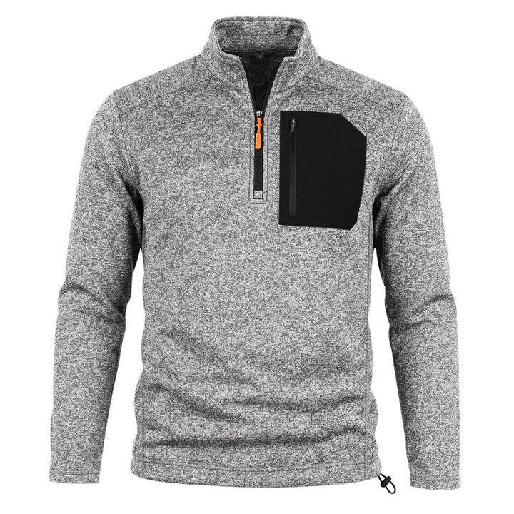 Men's Outdoor Fleece Pullover with Half Zip and Chest Pocket Mune Fashion