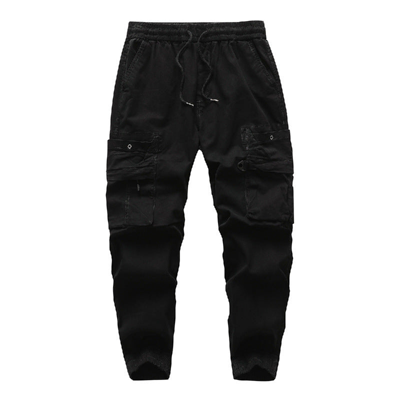 Men's Durable Canvas Cargo Jogger with Elastic Comfort Waistband, Safety Flap Pockets, and Knee Inserts Mune Fashion