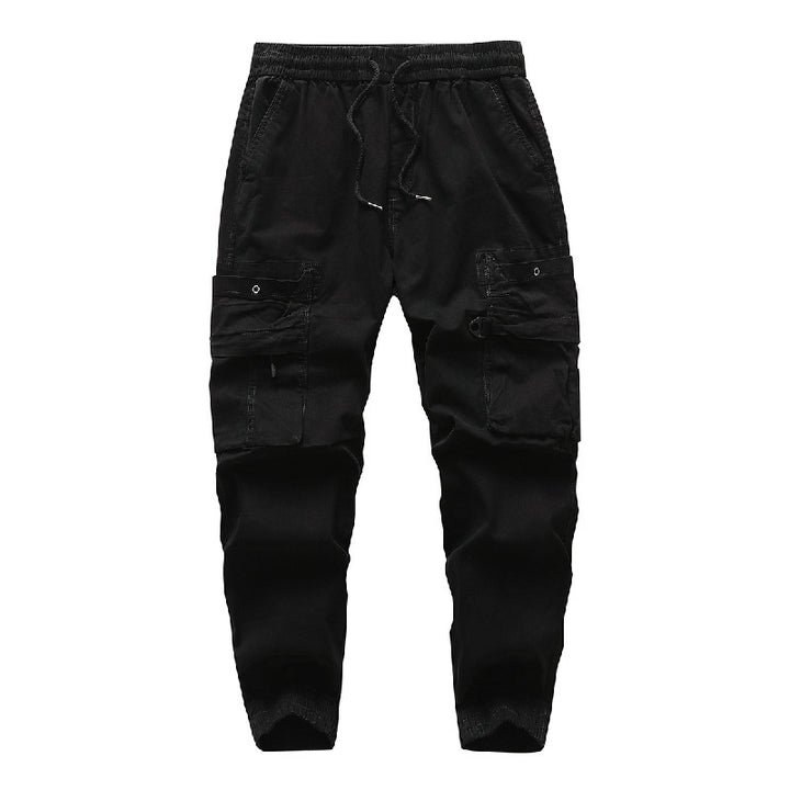 Men's Durable Canvas Cargo Jogger with Elastic Comfort Waistband, Safety Flap Pockets, and Knee Inserts Mune Fashion