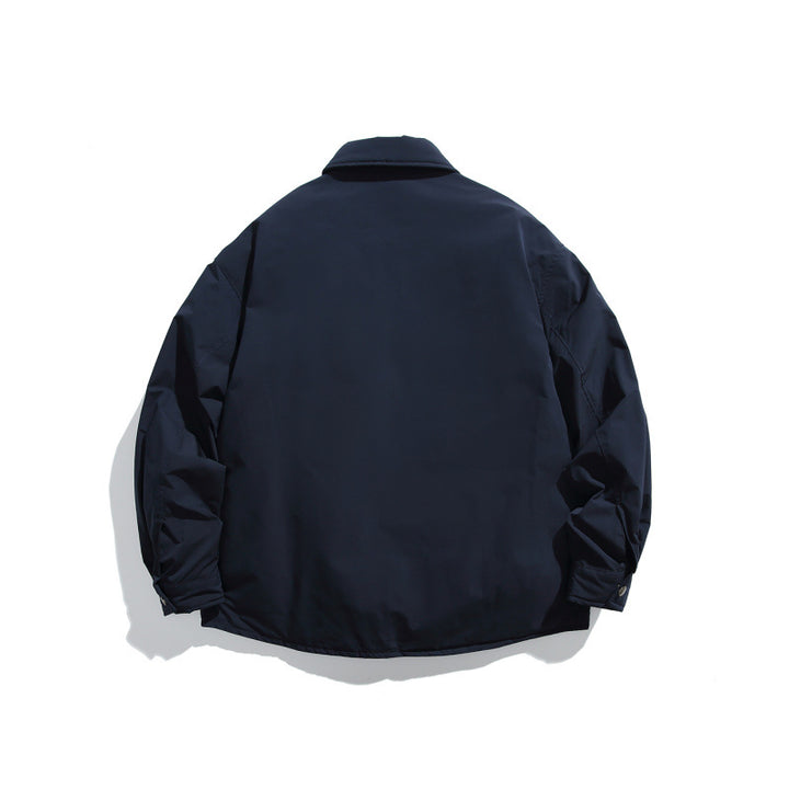 Unisex Boxy padded shirt jacket with snap buttons, chest pocket and thermal lining Mune Fashion