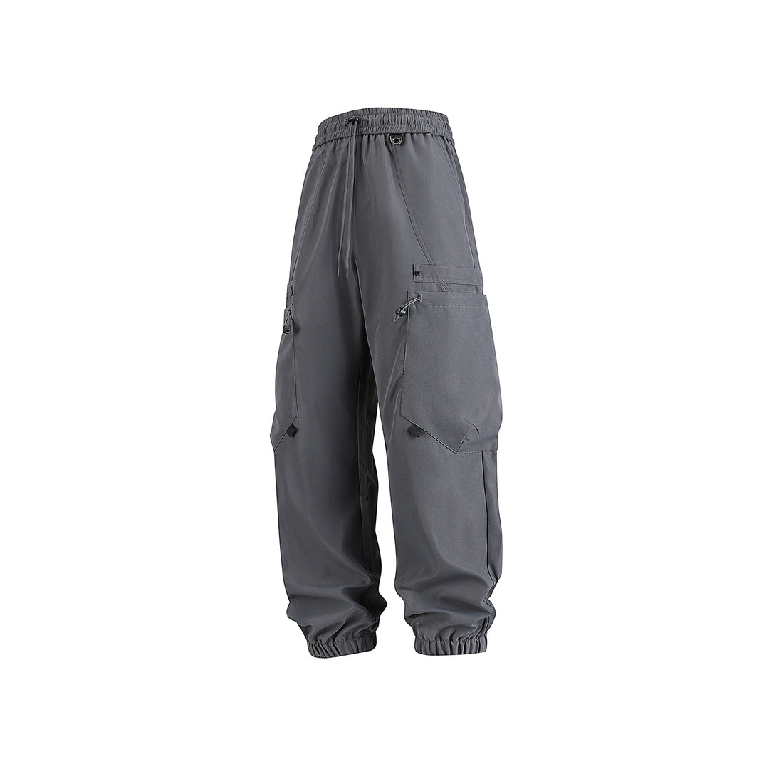 Men's Technical Cargo Jogging Pants with Elastic Tunnel Drawstring Waist and Multifunctional Flap Pockets Mune Fashion