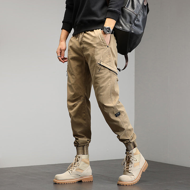 Men's Technical Cargo Jogging Pants with Cuffs and Multifunctional Pockets Mune Fashion