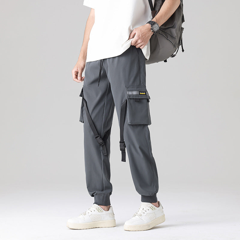 Men's Tech-Utility Cargo Pants with multifunctional leg pockets, adjustable straps & elastic cuffs Mune Fashion