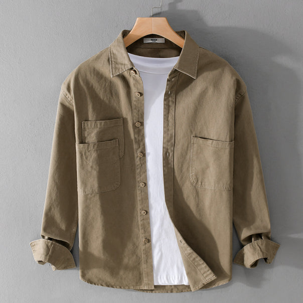 Men's utility overshirt made of cotton twill with double chest pockets and casual fit Mune Fashion