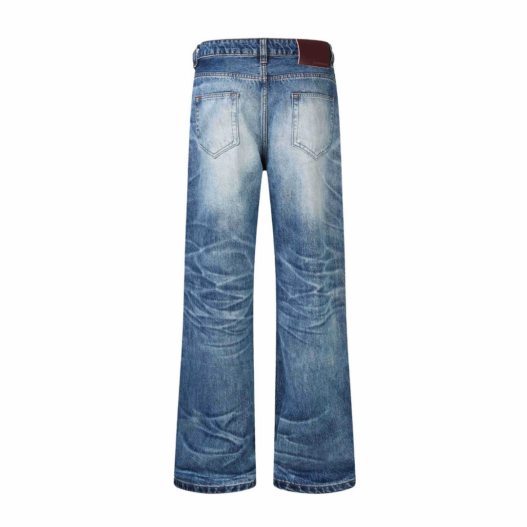Women High-Cut Jeans with Wide Leg, Destroyed Look and Five-Pocket Style Mune Fashion