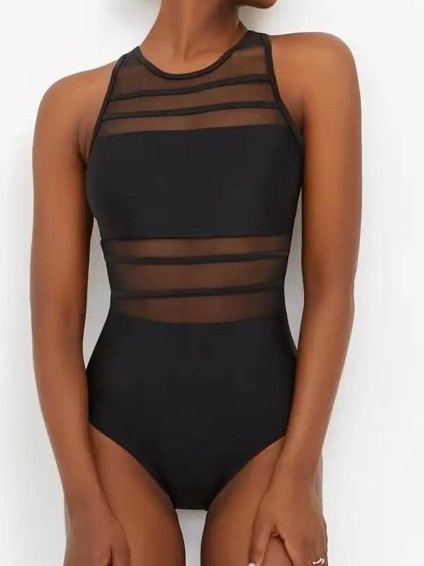 Women's sporty jumpsuit with transparent inserts Mune Fashion