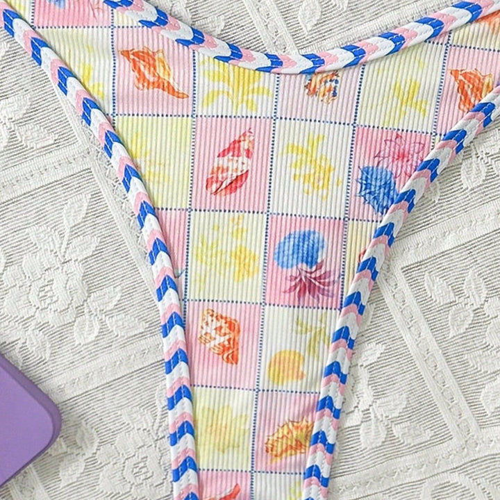 Women's triangle bikini with playful checkered pattern Mune Fashion