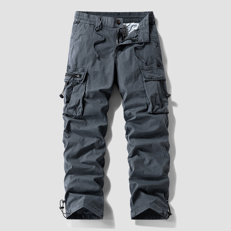 Men's Robust Cargo Pants in Tactical Utility Style with Elastic Waistband and Multi-Pockets Mune Fashion