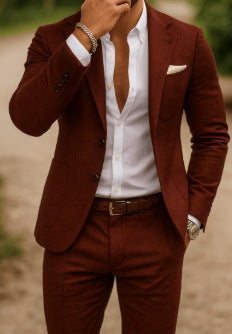 Men's summer seersucker suit with unlined jacket, slim fit, and pleated trousers Mune Fashion