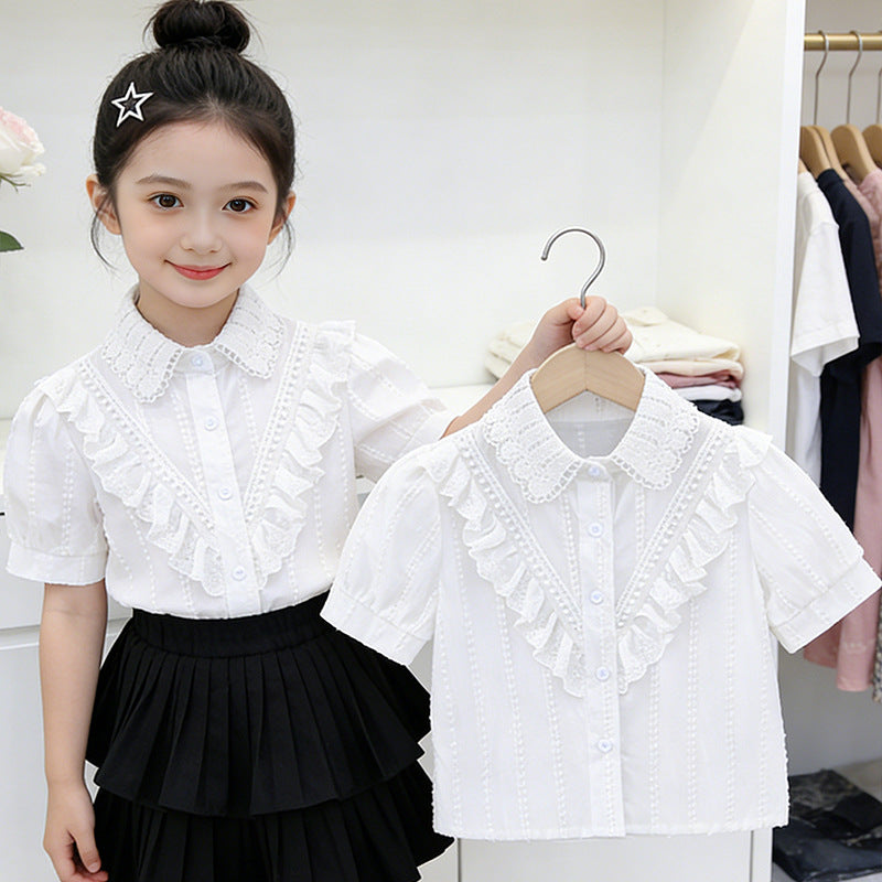 Girl's blouse with ruffle design Mune Fashion