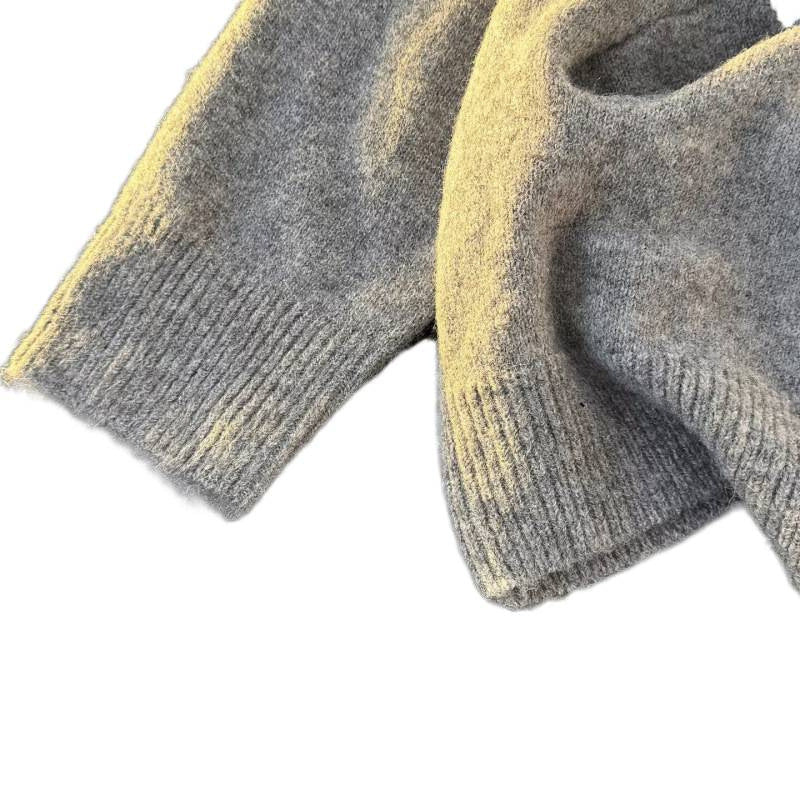 Unisex Fine knit zip cardigan with round neck and soft alpaca mix Mune Fashion